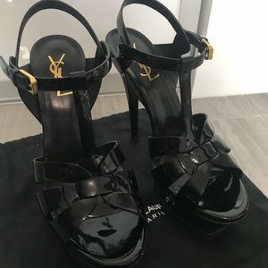 Black YSL heels